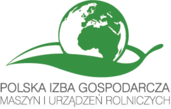 Zielone logo Polskiej Izby Gospodarczej Maszyn i Urządzeń Rolniczych.